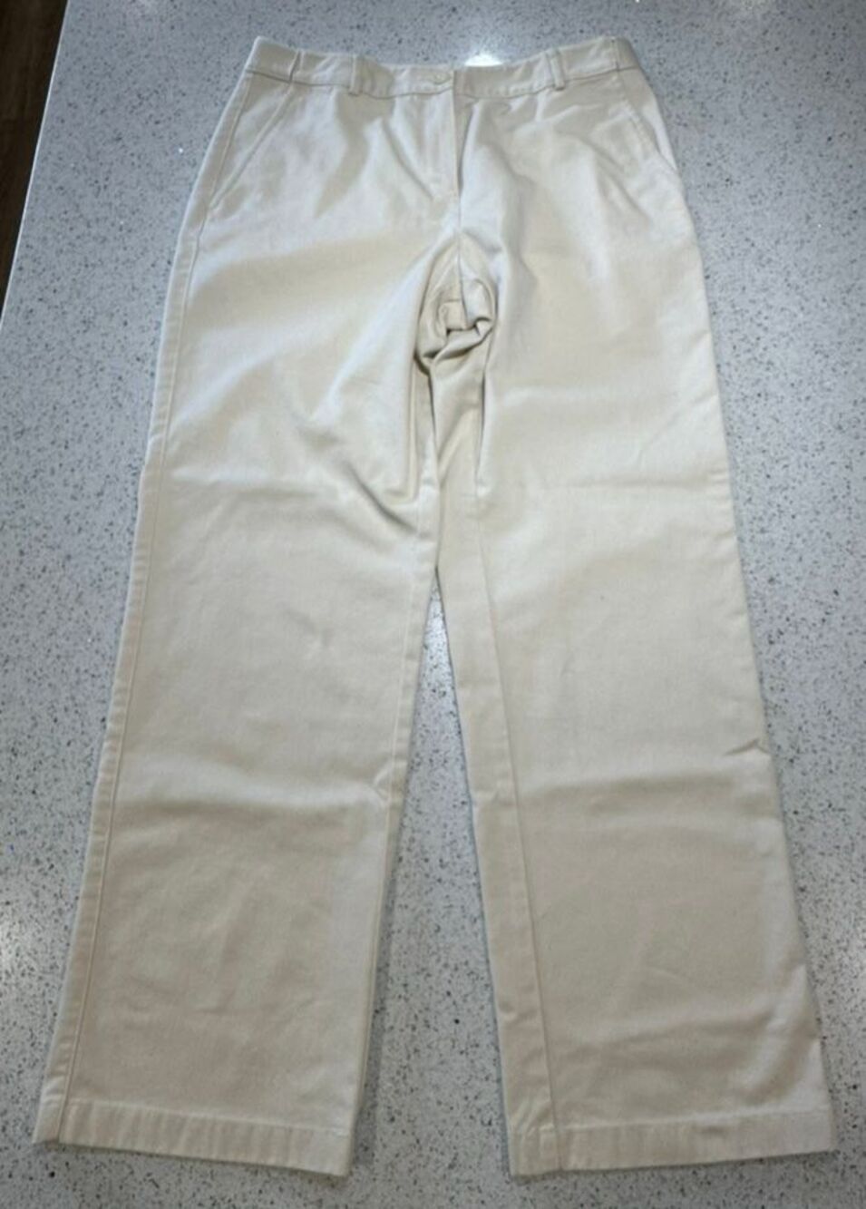L.L. Bean Women's 6 Petite Off-White Bayside Chino Pants 100% Cotton 299969